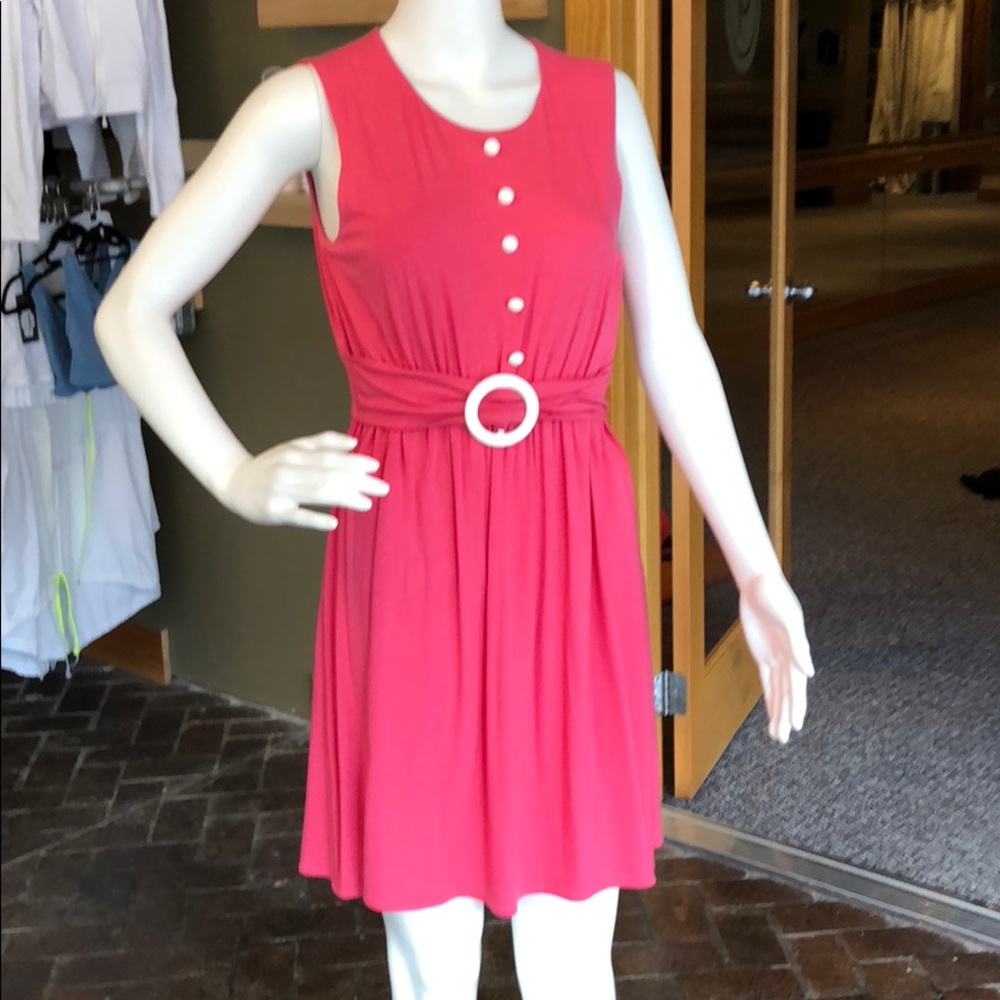Milly Vintage-esque Belted Sleeveless Dress